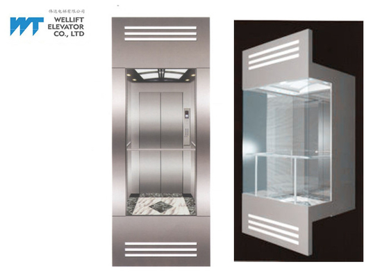 Energy Saving Type Panoramic Glass Elevator With Rear Wall Glass Observation Cabin