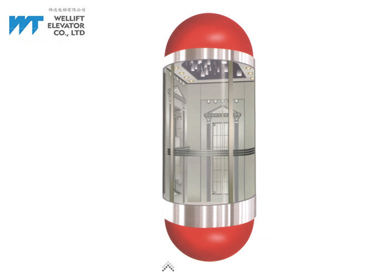 Semicircle Acrylic Modern Elevator Design Cabin Height 2300 / 2600 MM