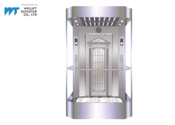 Steel Plate Spraying Elevator Cabin Decoration With PM Gearless Traction Machine
