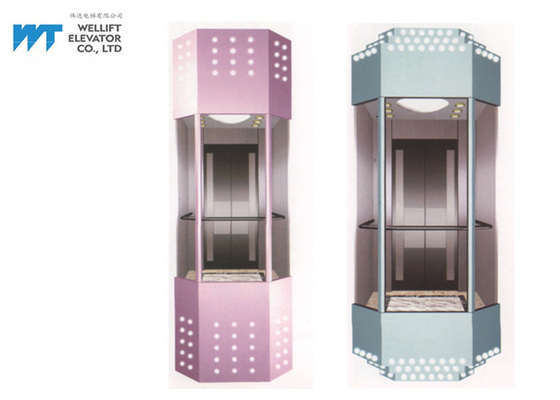 Diamond Shape Panoramic Glass Elevator 180 Degree Sightseeing For Hotel / Commercial Building