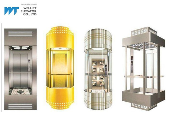 Various Cabin Shapes Panoramic Glass Elevator Max Journey 100M With Gearless Drive
