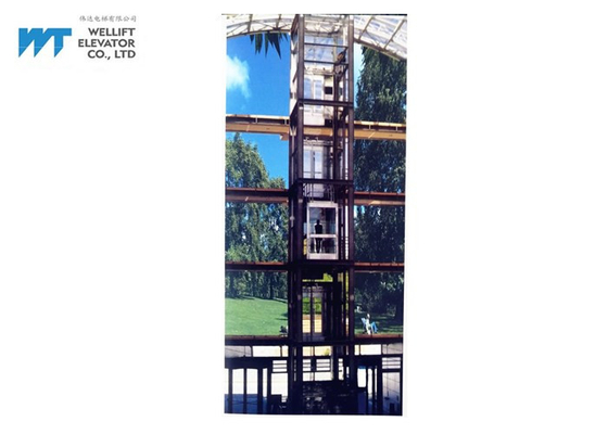 Machine Roomless 360 Sightseeing Panoramic Elevator With Outdoor Steel Structure Shaft