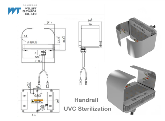 Anti COVID 19 UVC Sterilization Lamp For Passenger Escalator