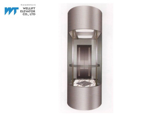 Semi Circular Commercial Glass Elevators , Standard Configuration Machine Room Less Lift