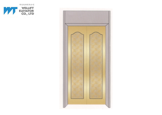 Golden Mirror Elevator Cabin Decoration Landing Door Height 2100 / 2200MM For Commercial Elevator