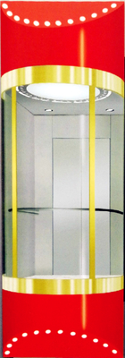 Semi Circular Glass Elevator / Sightseeing Elevator Speed 1.0-2.0M/S Load 630-1600KG